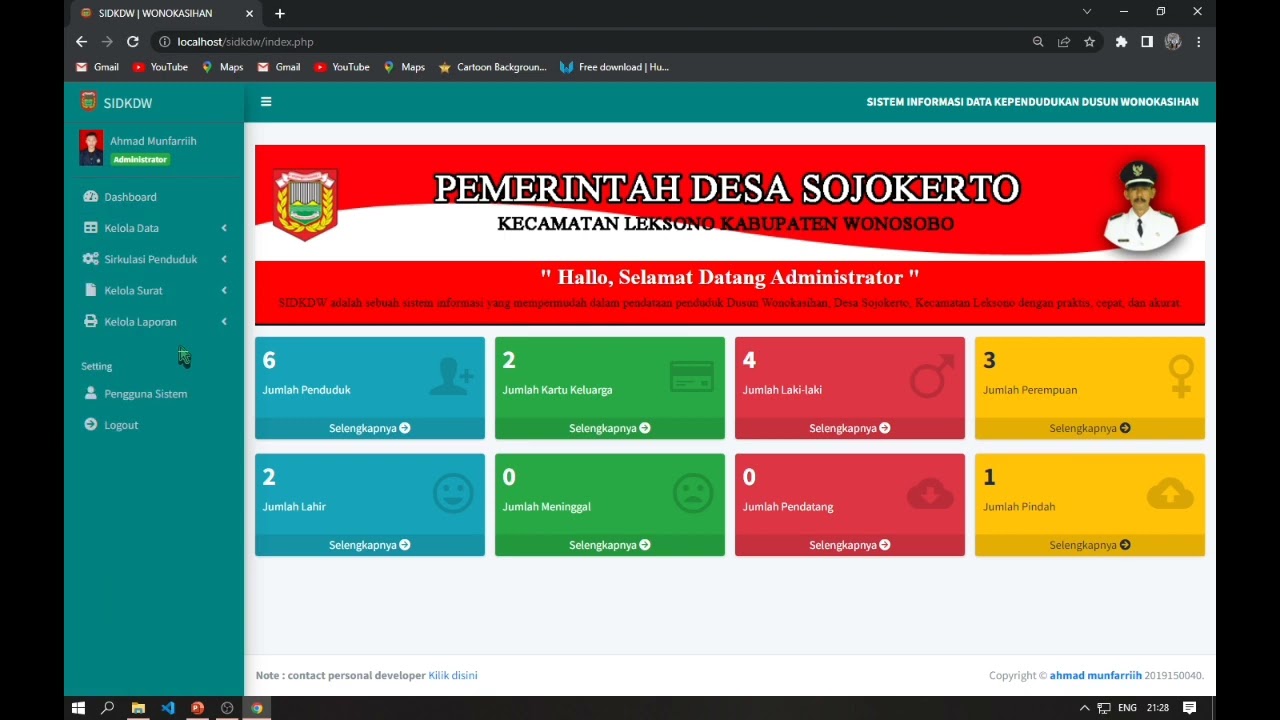 Sistem Informasi Data Kependudukan Desa | Sistem Inventaris Penduduk Berbasis PHP & Mysql