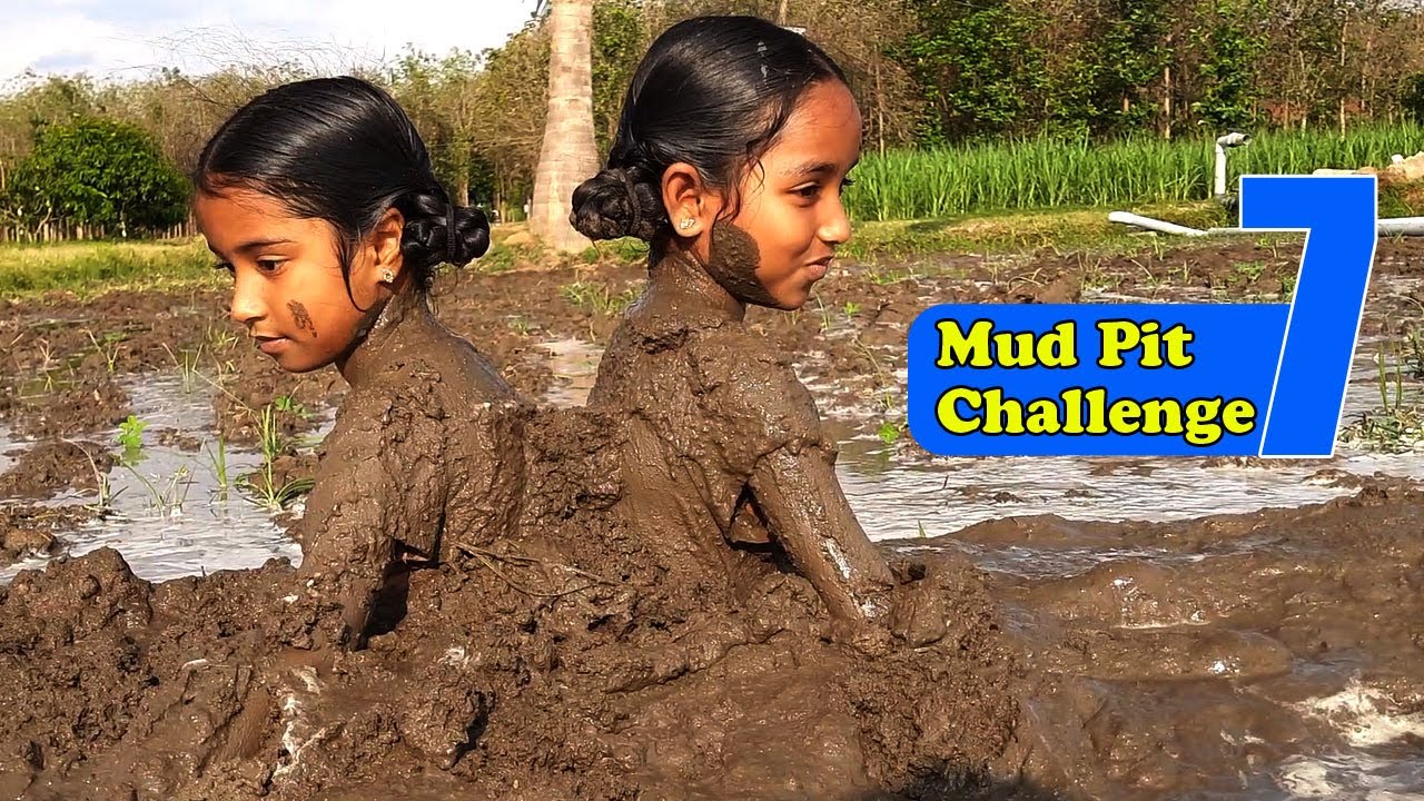 MUD PIT CHALLENGE PART 7 | Muddy girls Challenge with Sivala Sisters