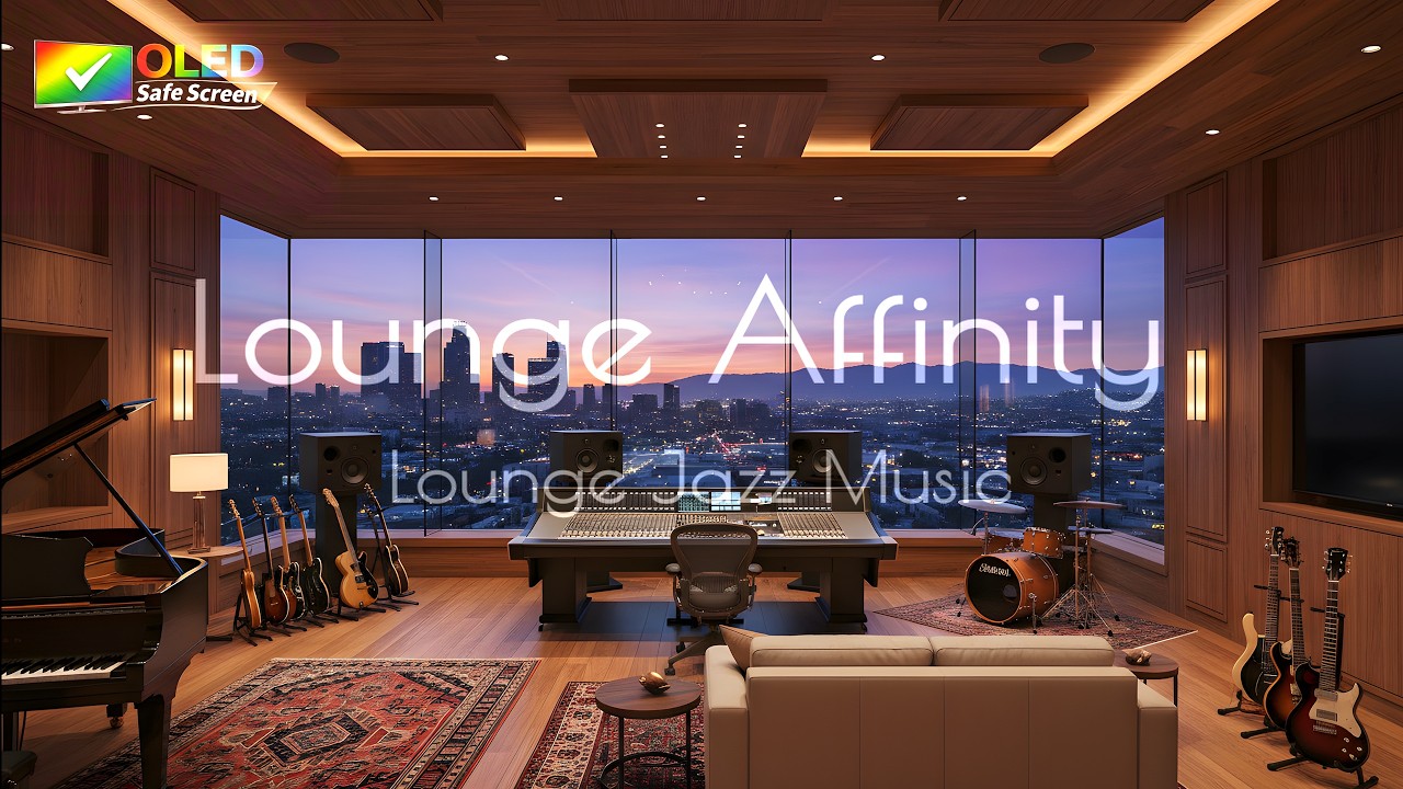 Los Angeles Jazz (OLED Safe) Luxury Night View 🌃 Smooth Jazz for Focus | Lounge Affinity
