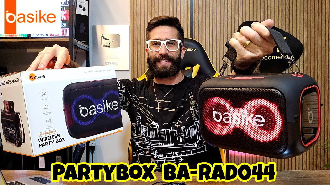 Caixa de som BASIKE PARTYBOX BA-RAD044 40W IPX7: Marca nova NA ÁREA! Será que é BOA? (Análise)