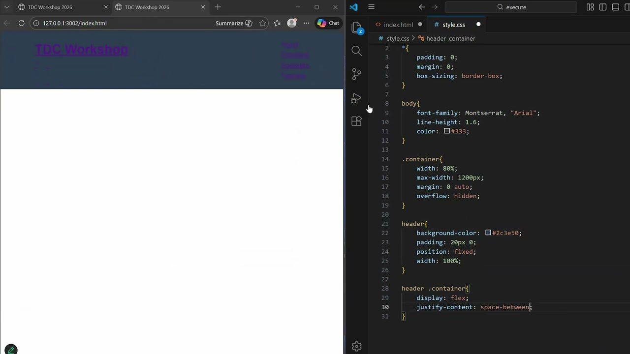 Event Page - header styling