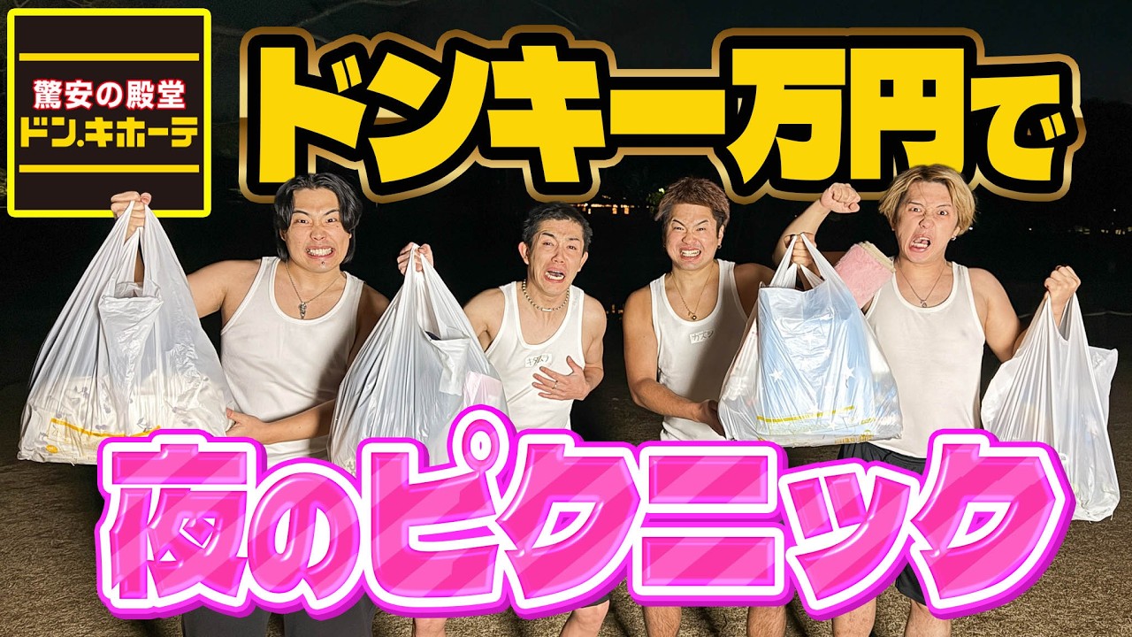 【氷点下】ドン・キホーテで一万円分の商品爆買いして夜のピクニックしてみた！！