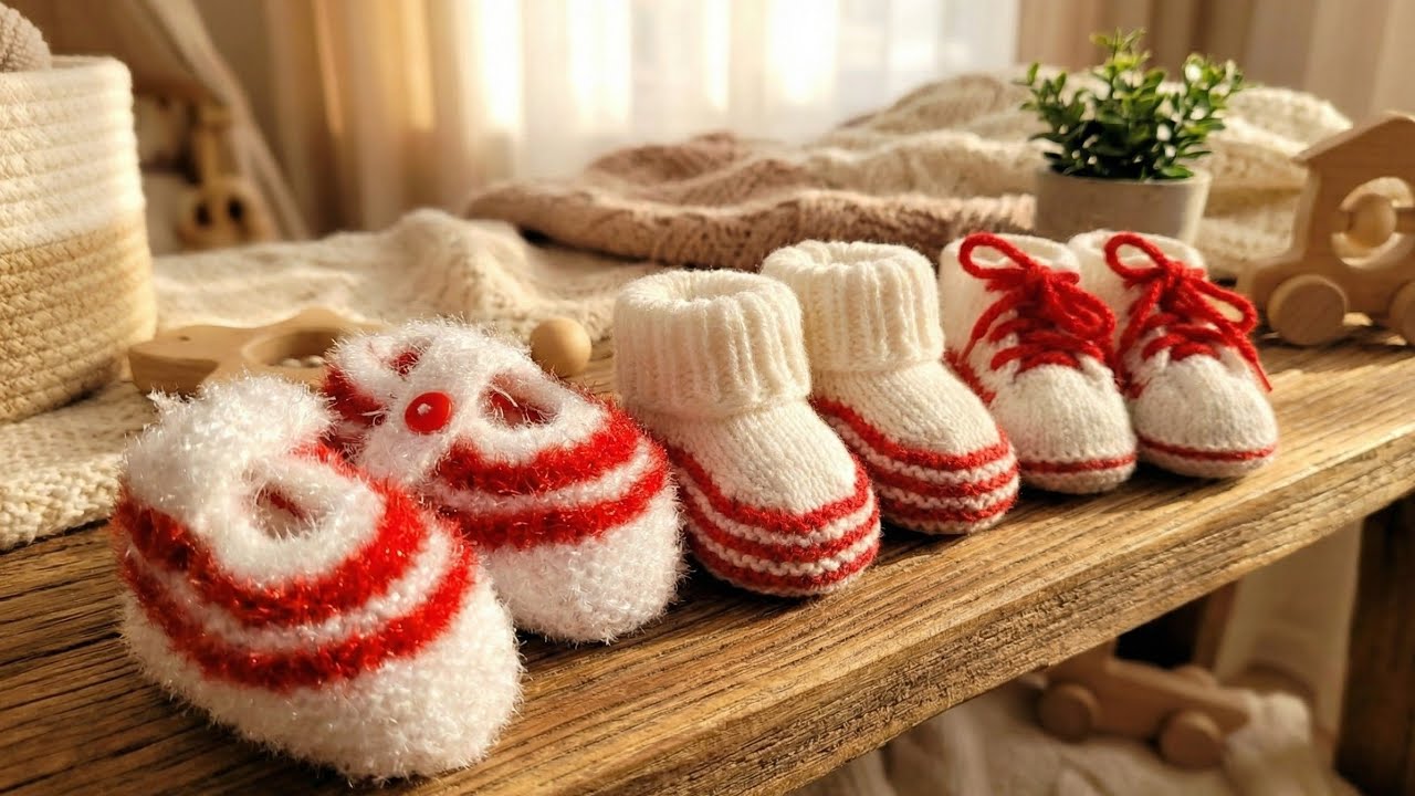 सिर्फ 10 Min में बनाएँ New Born Baby के लिए सुन्दर जूते | Easy Knitting Pattern ✨