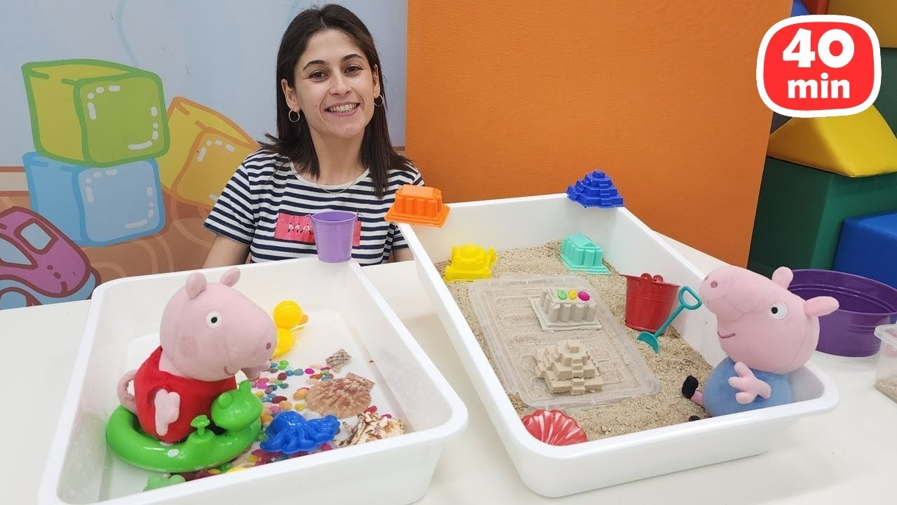 &Ccedil;ocuklar i&ccedil;in eğlenceli videolar. Oyuncak domuz Peppa ile evcilik oyunları. Bebek videoları.