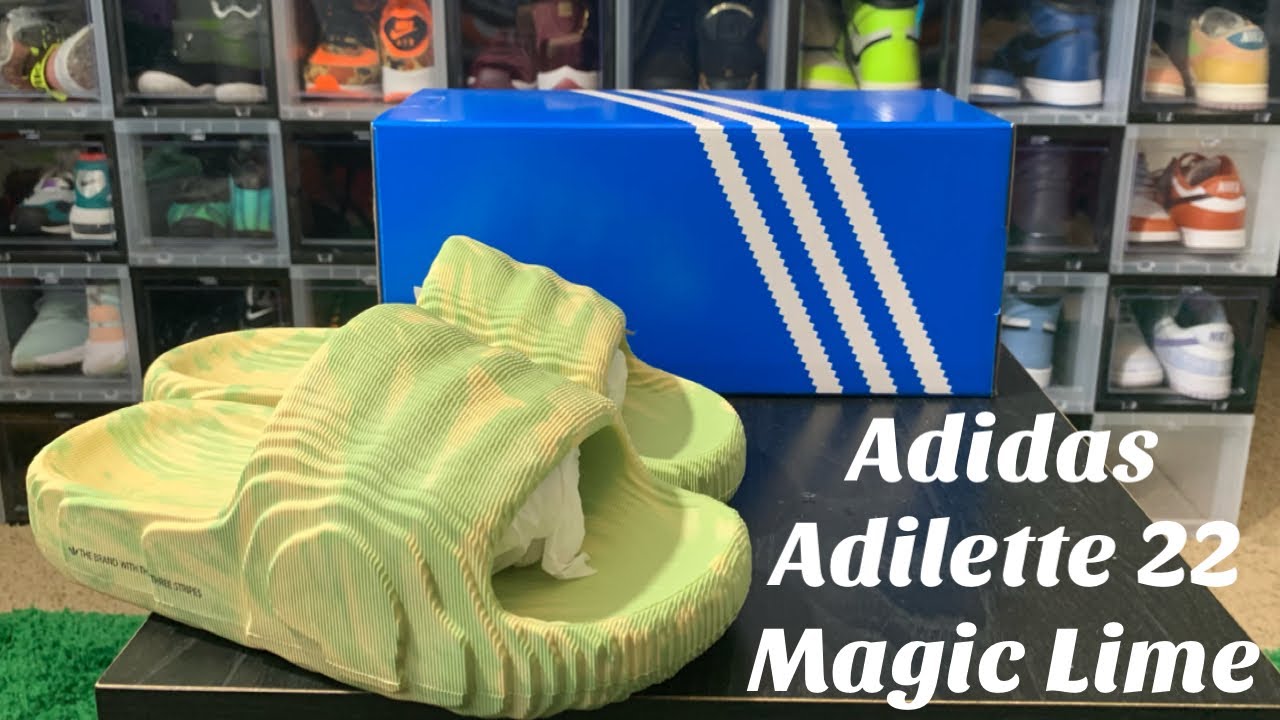 Adidas Adilette 22 Slides Magic Lime Review. Are They Adidas Or Are They Yeezys??