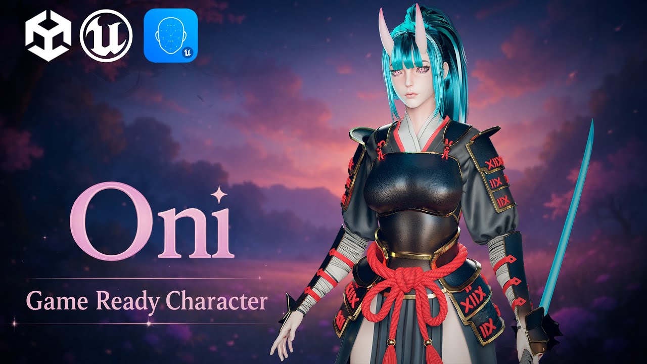 Oni 3D Character – Stylized Girl for Unreal Engine / Unity┃ Video Preview ┃