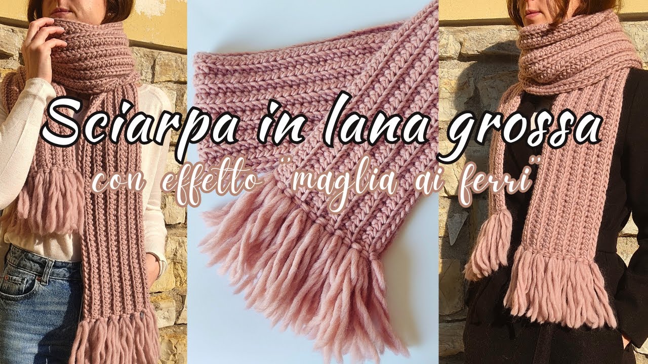 Sciarpa Facile e Veloce Per Principianti con Frange | Tutorial Uncinetto