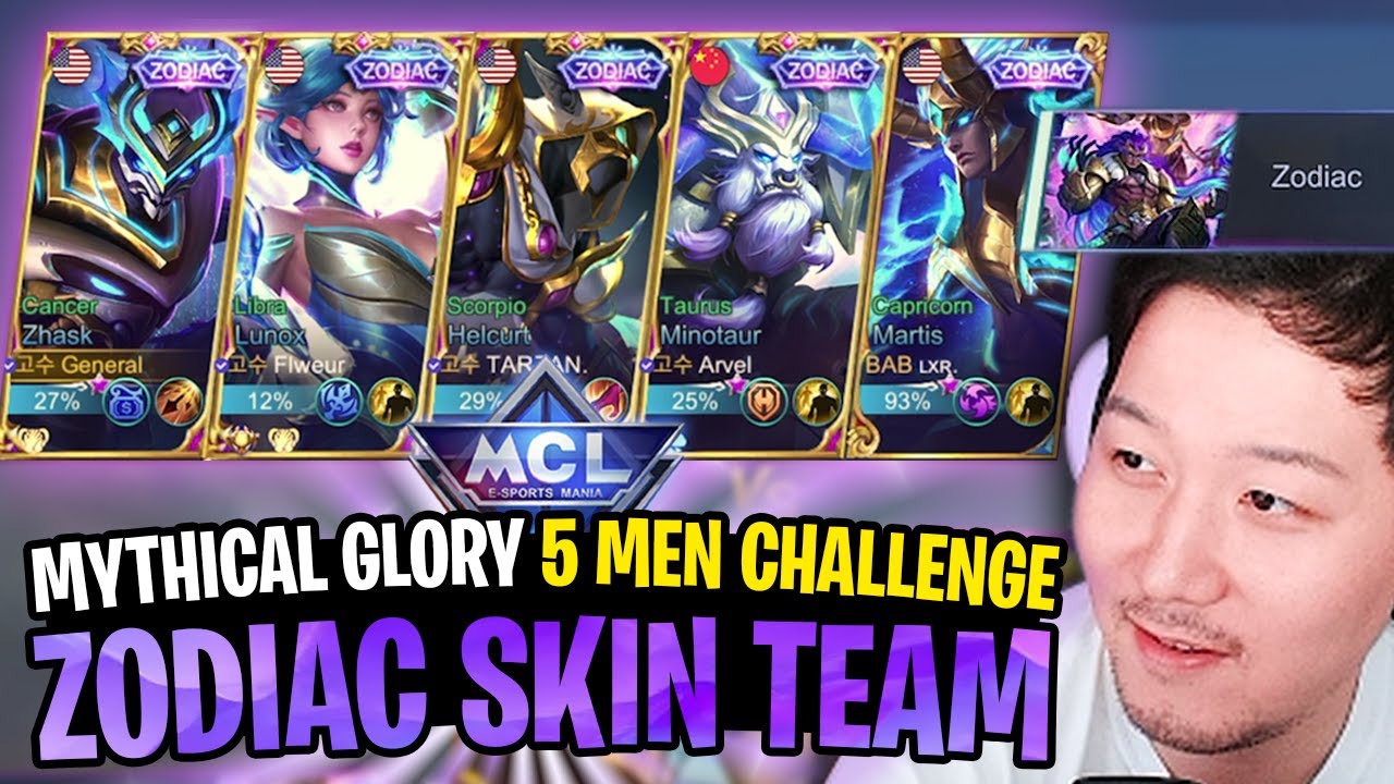 Insane MCL challenge Zodiac skin team | Mobile Legends