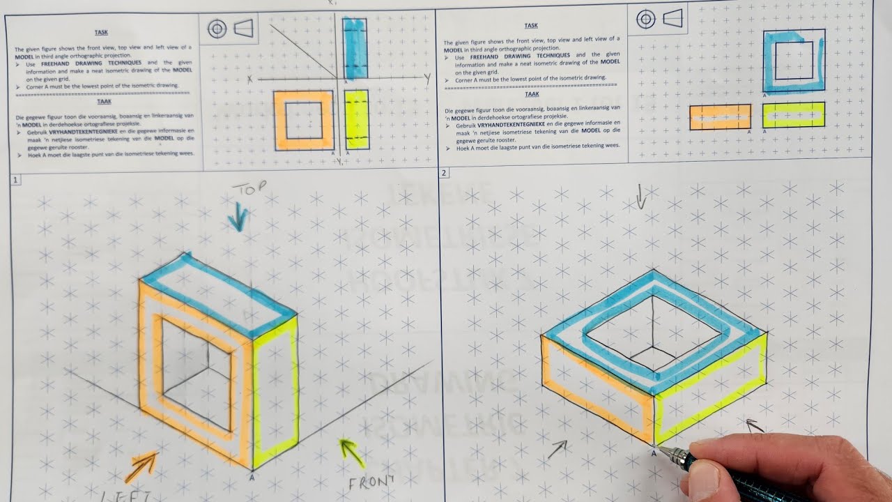 How to draw an Isometric Drawing - HSE | Page 7-1 | Grade 10