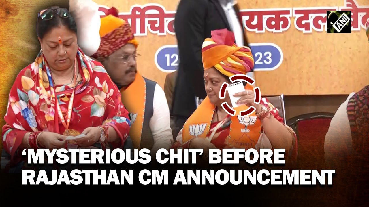 Moments before Rajasthan CM announcement, Vasundhara Raje showed chit to Rajnath, what transpired?
