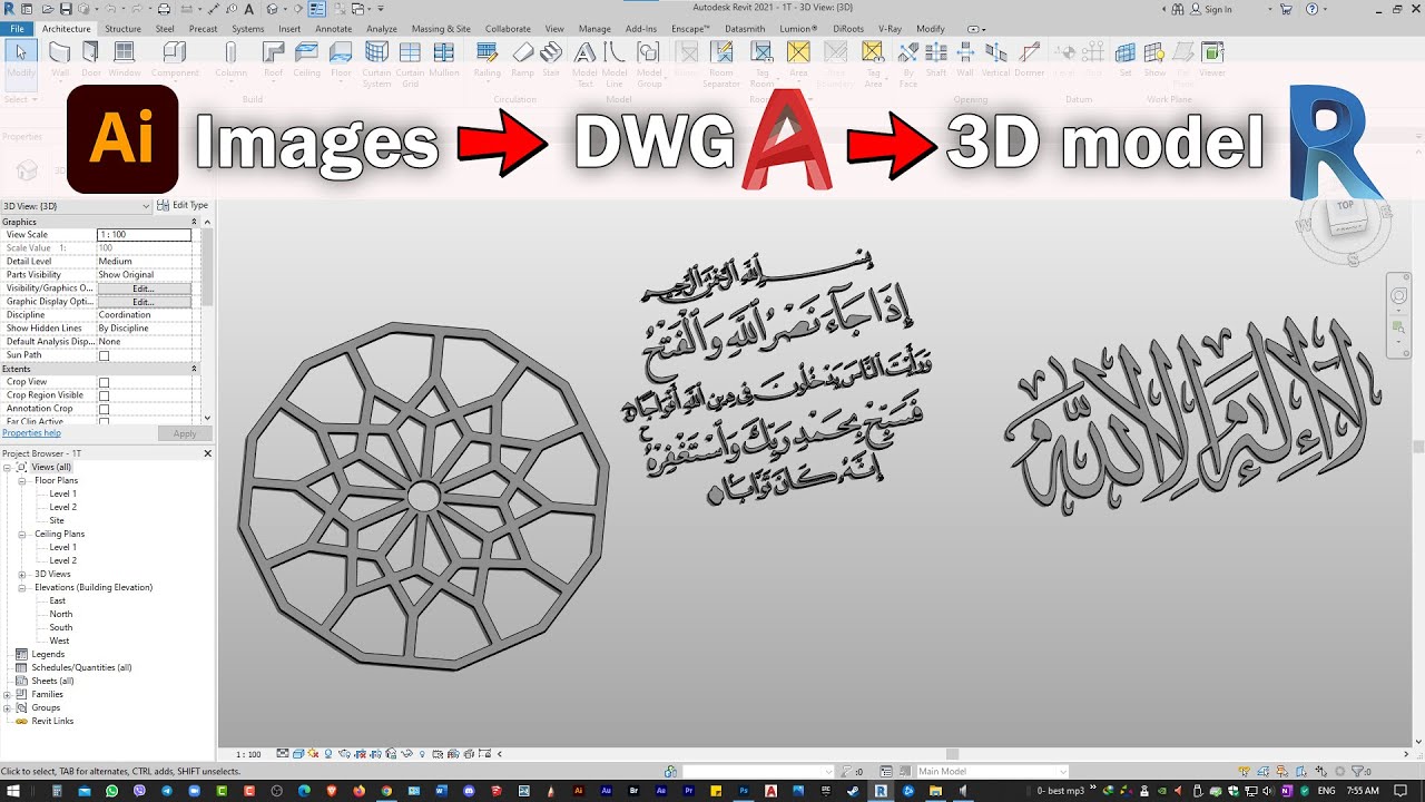 Convert image into Revit (2D into Model) Quick Video ✅