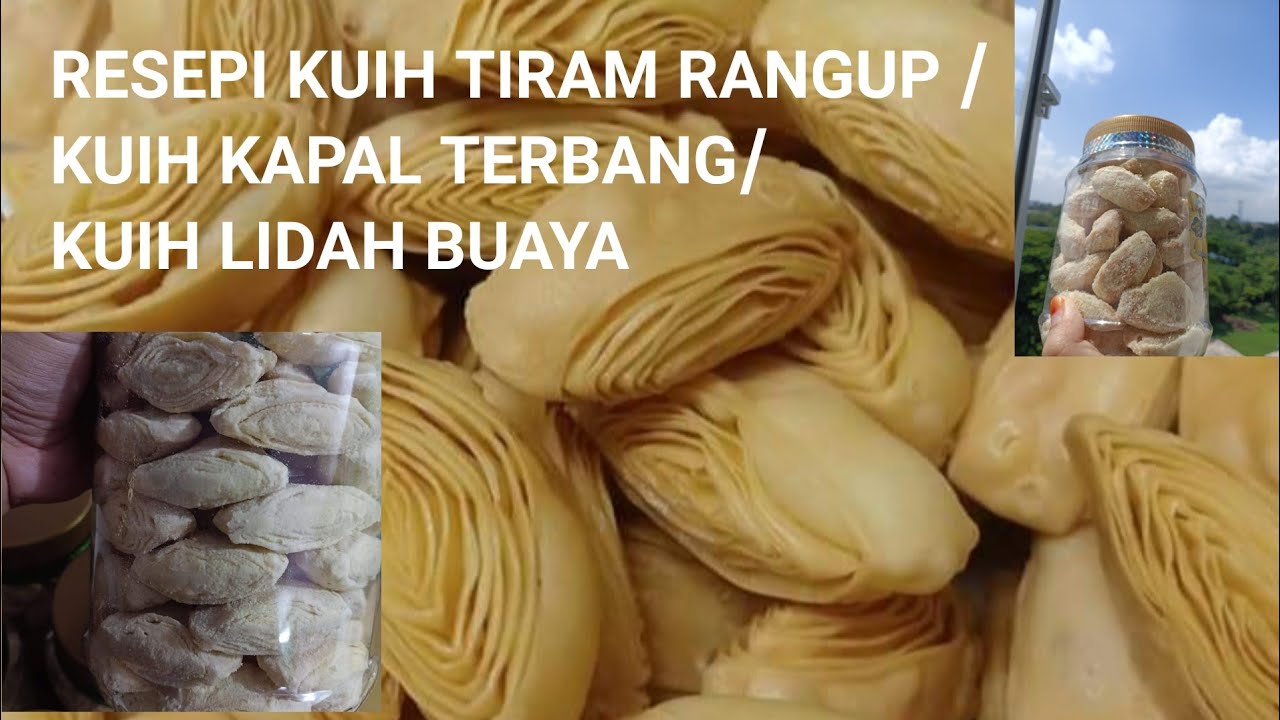 RESEPI KUIH TIRAM rangup / kuih lidah buaya / kuih kapal terbang