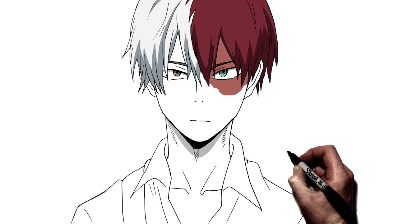 How To Draw Shoto Todoroki (Close up) | Step By Step | My Hero Academia