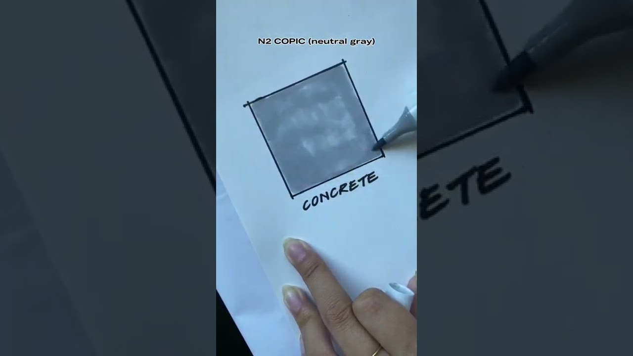 interior design | concrete | quick marker render how to