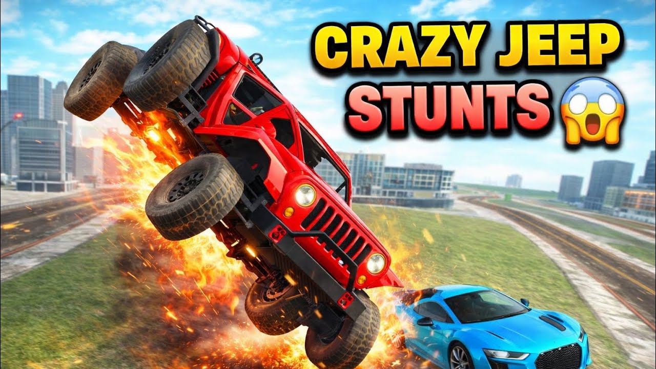 “Monster Jeep vs Supercars 😱 Crazy Stunts & Epic Crashes | Open World Car Game” #gamer #viral 