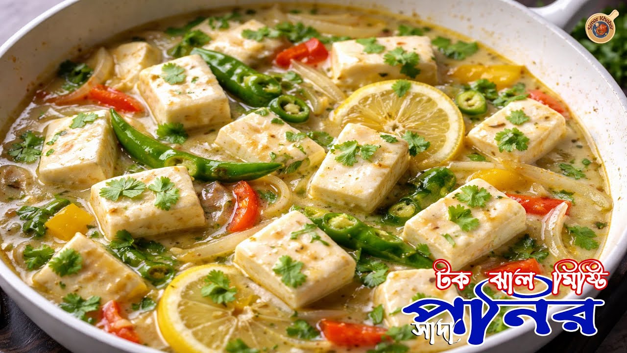 সাদা টক ঝাল মিষ্টি পনির | Bengali Style White Paneer Recipe