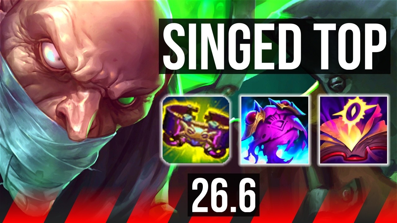 SINGED vs MALPHITE (TOP) | Good KDA: 6/1/17 | EUW Master | 26.6