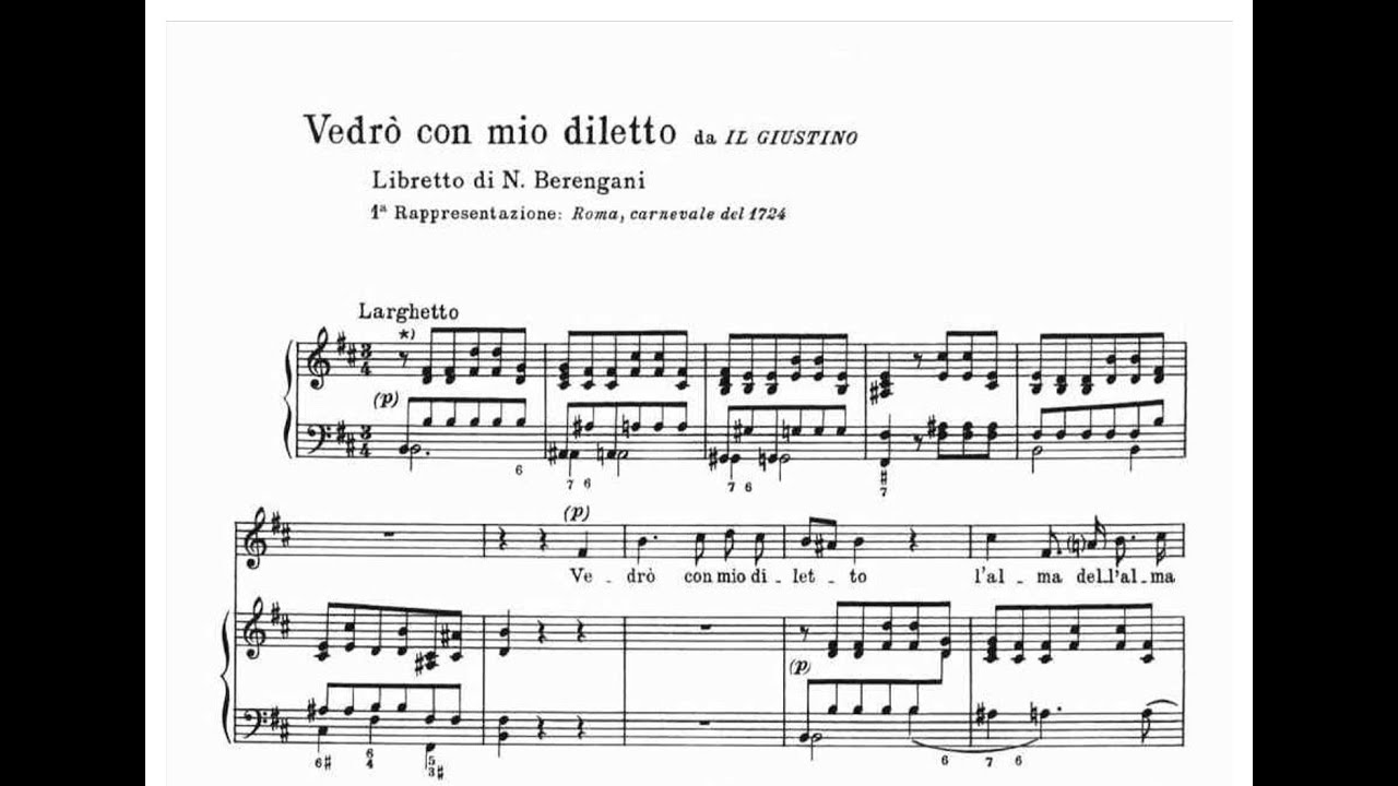 Vedrò con mio diletto - A. Vivaldi (B minor-High Voice) Piano accompaniment
