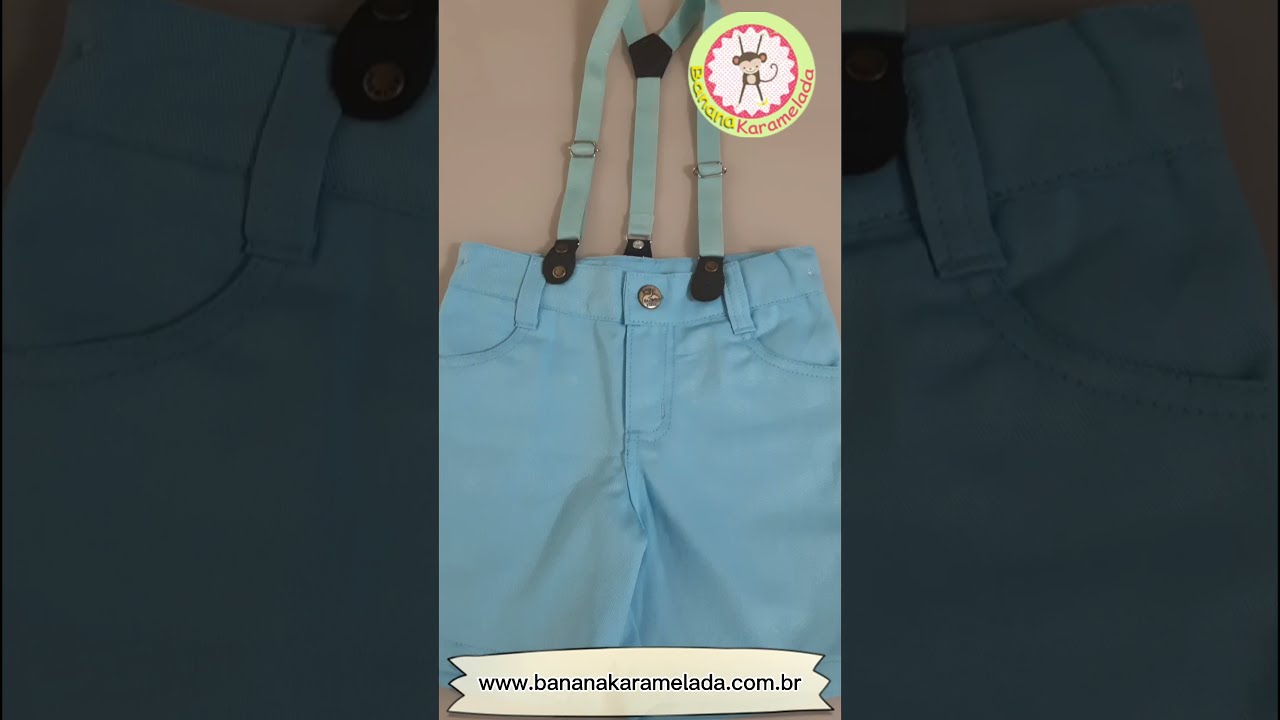Bermuda Infantil Menino com Suspens&oacute;rio &ndash; V&aacute;rias Cores