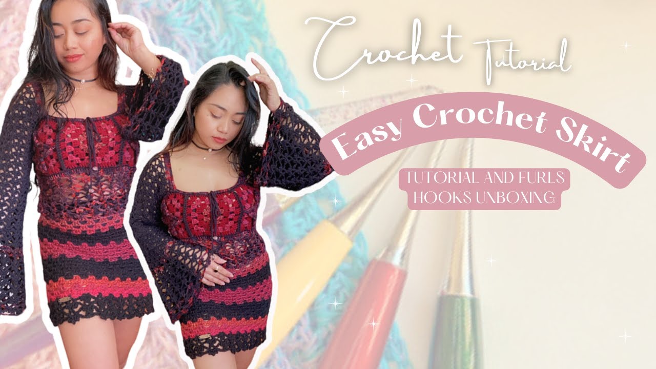🌺EASY CROCHET MINI SKIRT |📦UNBOXING FURLS HOOKS | ✨TOP- WRITTEN PATTERN   #howto #crochettutorial