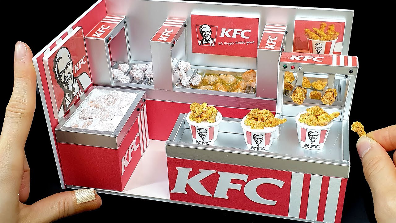 DIY Miniature Realistic KFC Chicken Board Factory # - Build KFC Chicken Factory｜미니어쳐 KFC 치킨공장 만들기