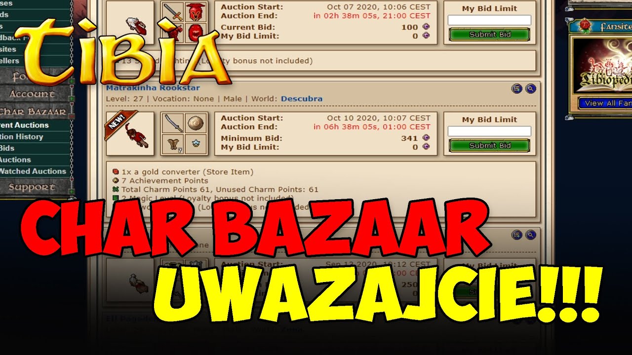 UWAŻAJ NA CHAR BAZAAR - TIBIA - Cwaniaczki na tibijskim char bazaar