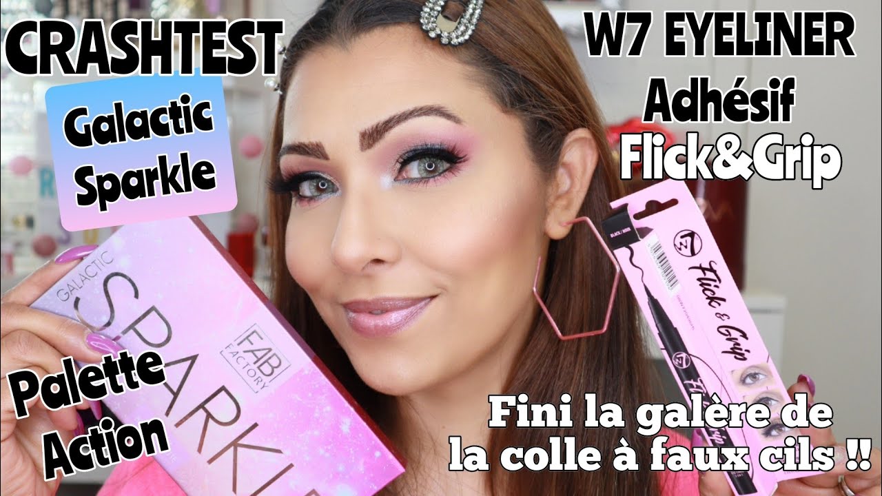 {CRASHTEST}☆Galactic Sparkle☆ (Palette Action) + Liner adhésif W7 Finit la colle a faux cils !!??