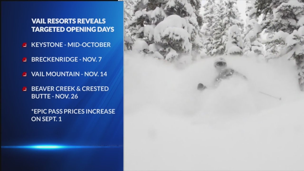 Vail Resorts announces target open dates for Colorado ski areas