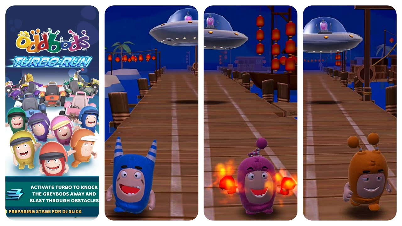 Oddbods Turbo Run Gameplay Newt vs Pogo vs Slick