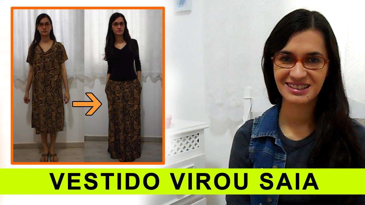 COMO TRANSFORMAR VESTIDO EM SAIA LONGA | Customizando - Mariely Del Rey