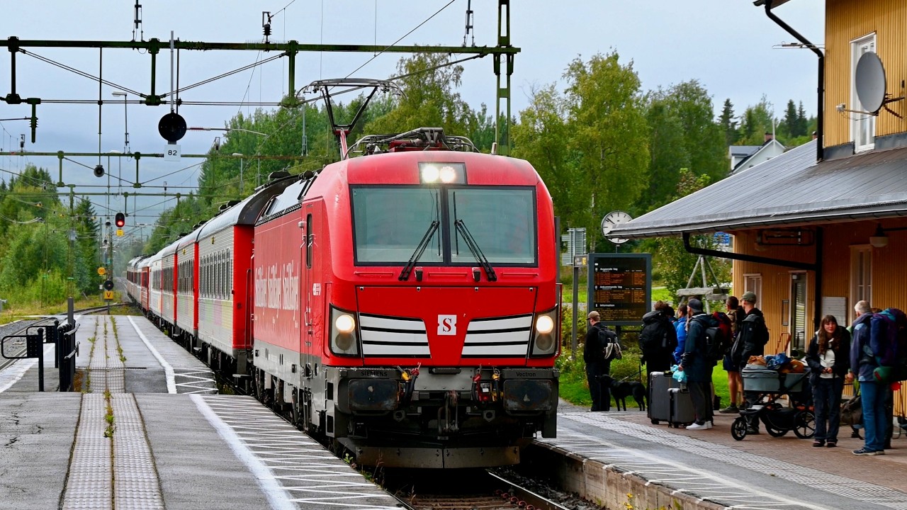 Trains at Undersåker station in Jämtland