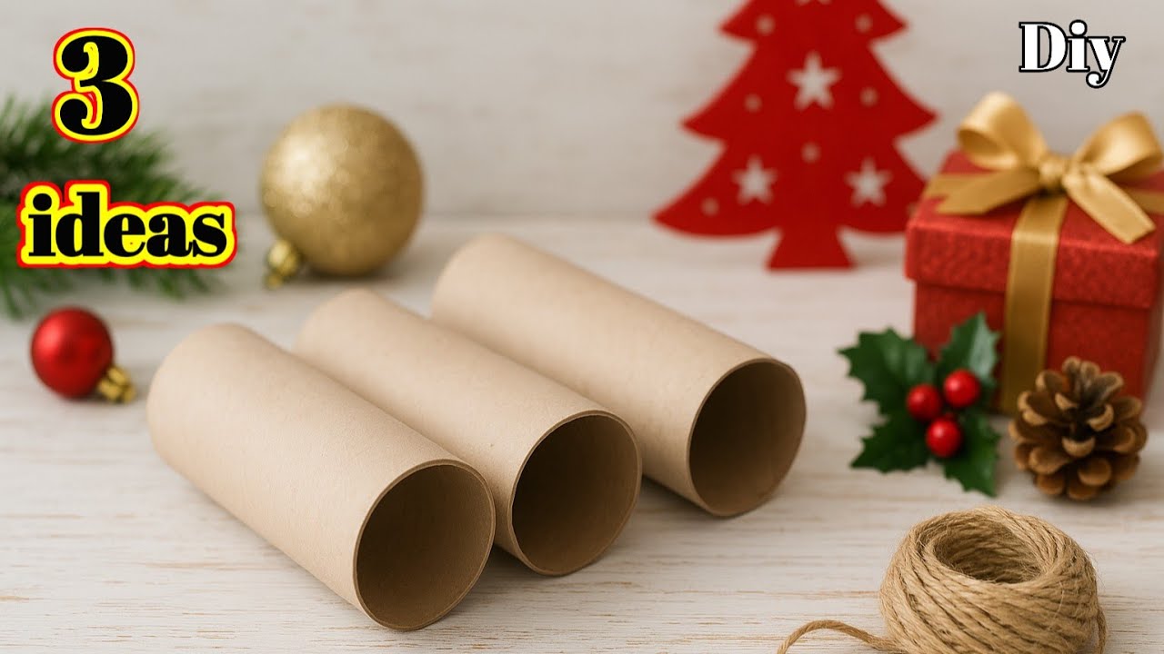 3 awesome ideas for Christmas decoration with toilet paper rolls 🎄 