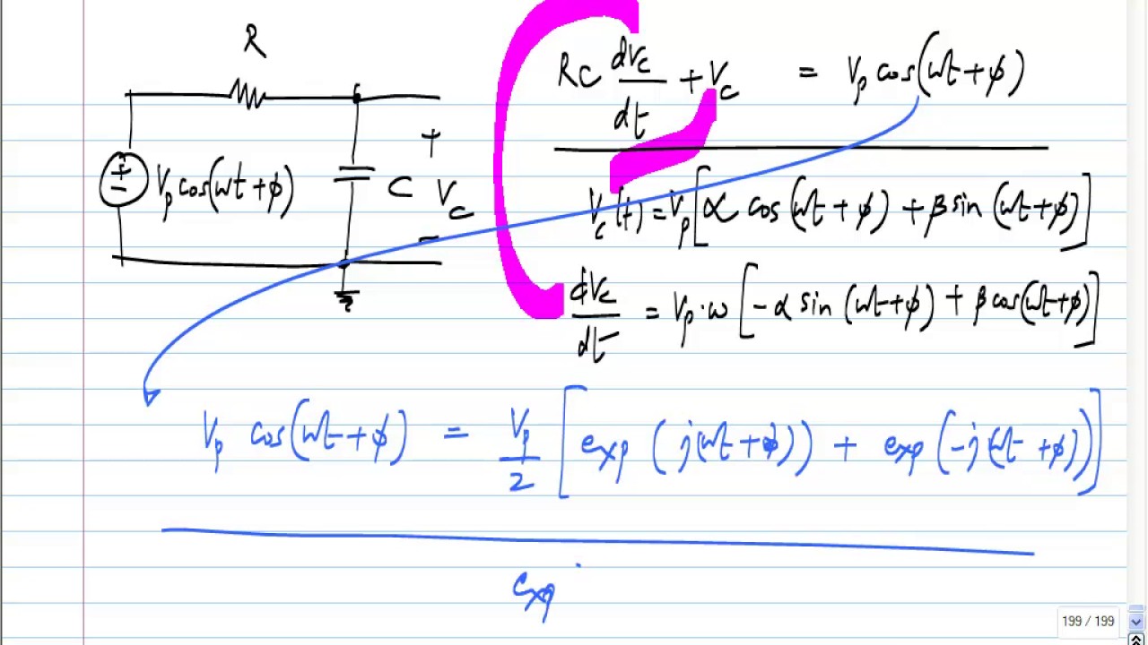 Basic Electrical Circuits: L19P03: RC Response To Sinusoidal Input