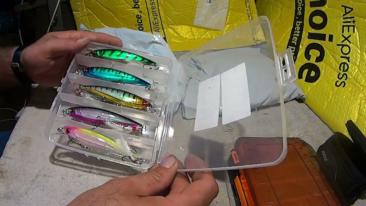 unboxing de leurre de pêche de aliexpress