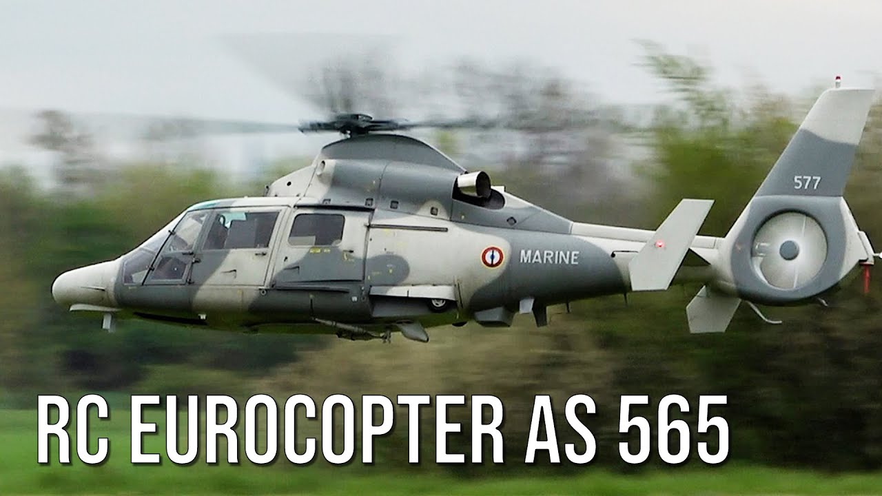 Big RC Helicopter Eurocopter AS 565 Panther With Turbine Power Flying Fantastic At Flight Show