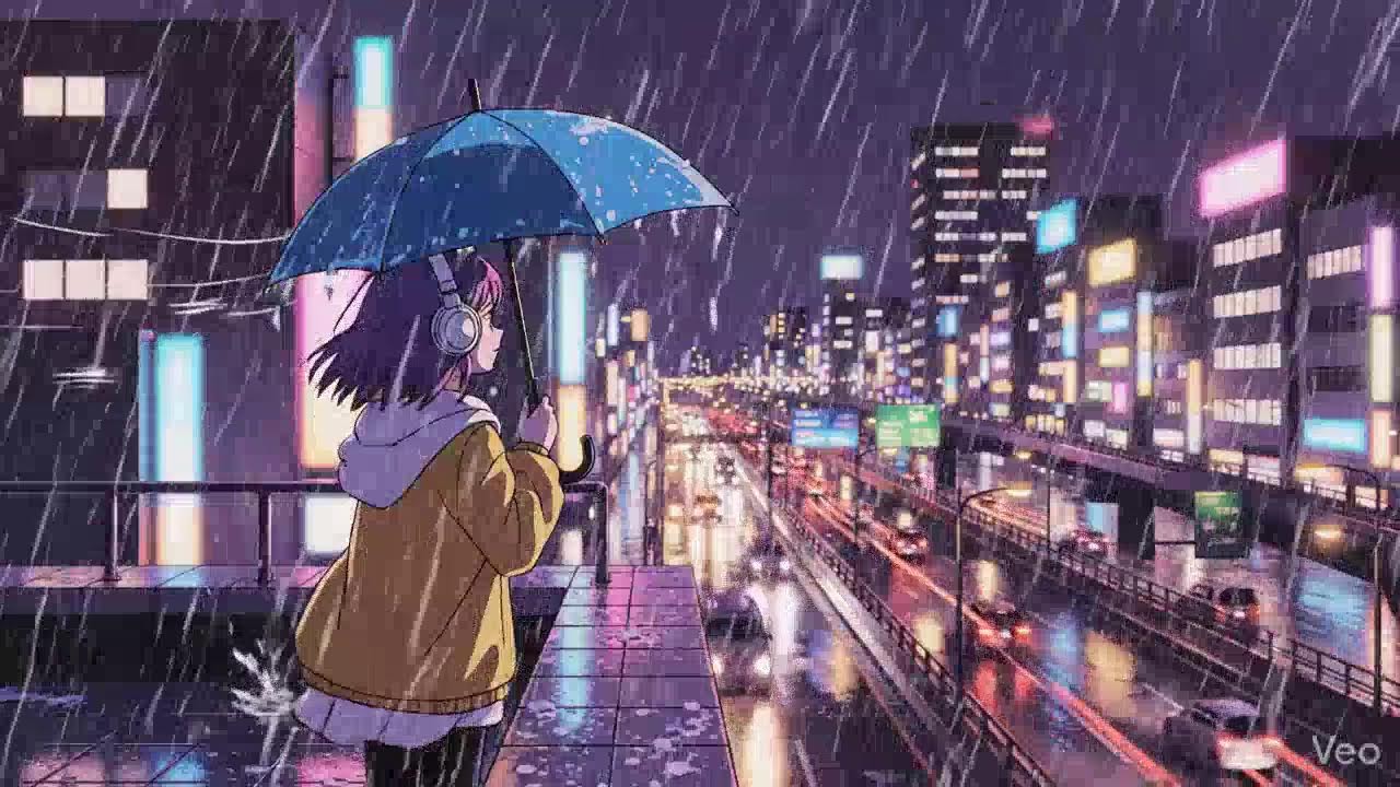 Rain Sounds in Neon City 🌧️ Lofi for Focus & Calm