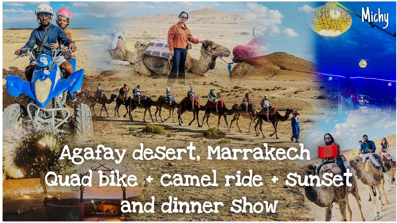 Agafay desert tour l Quad bike & Camel ride l dinner  & Fire show l Travel Vlog l Marrakech, Morocco