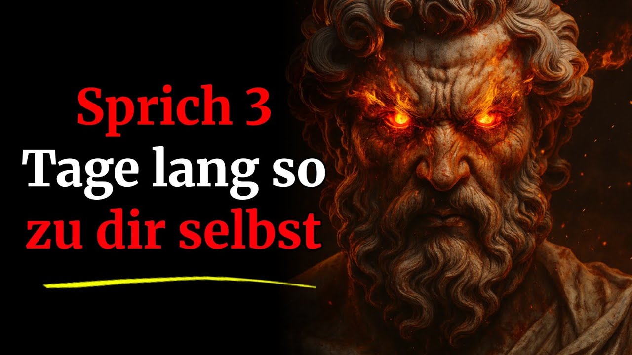 Sprich drei Tage lang so mit dir selbst, und dein Leben wird sich verändern | Stoische Weisheit