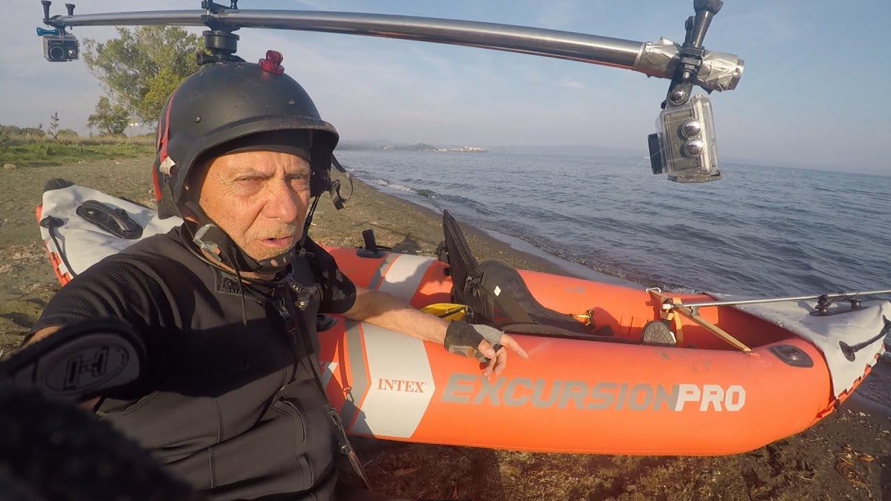 🛶PAGAIO INTEX K1 X l'isola Martana..che SPETTACOLO ! + Provo BARRA RUOTANTE per ACTION CAM & GoPro💙