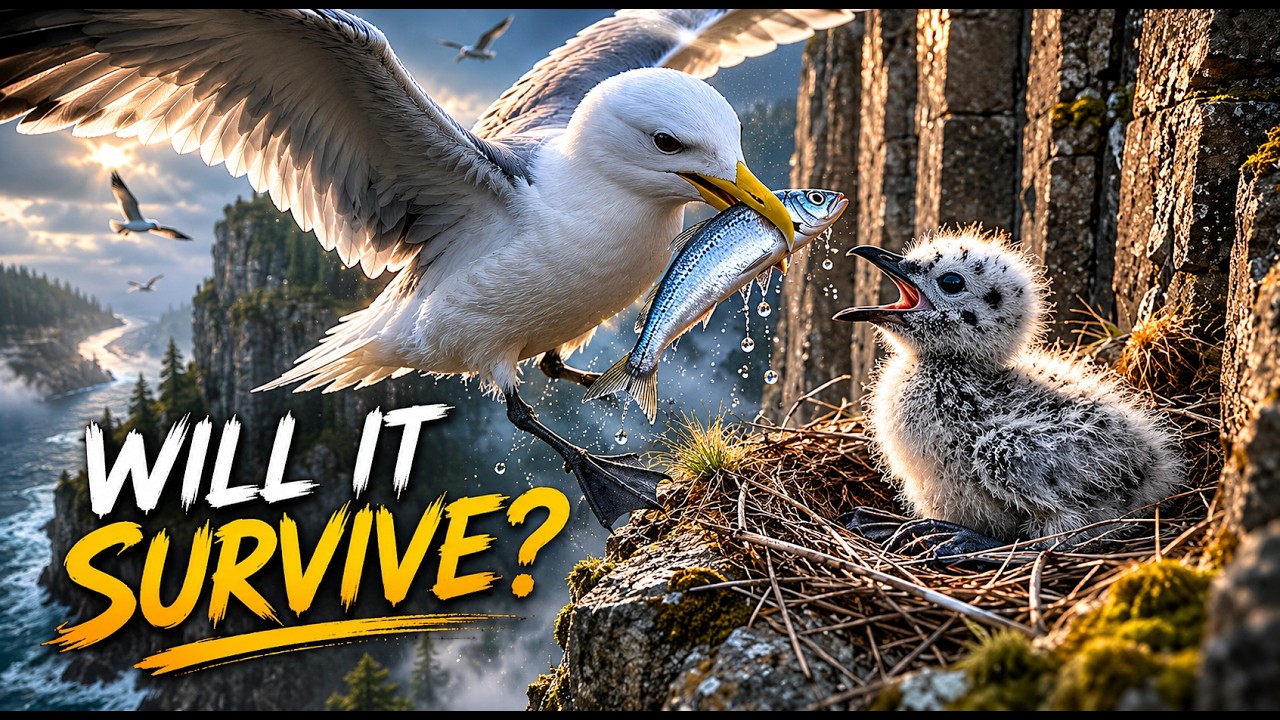 Kittiwake Life: Survival on Massive Basalt Cliffs and Crashing Waves
