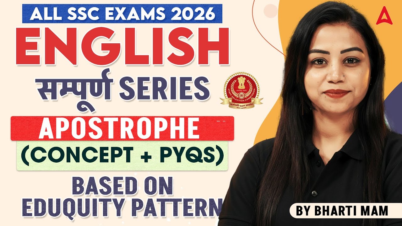 SSC English Classes 2026 | English Concept + PYQs | SSC CGL/CHSL/CPO English By Bharti Mam
