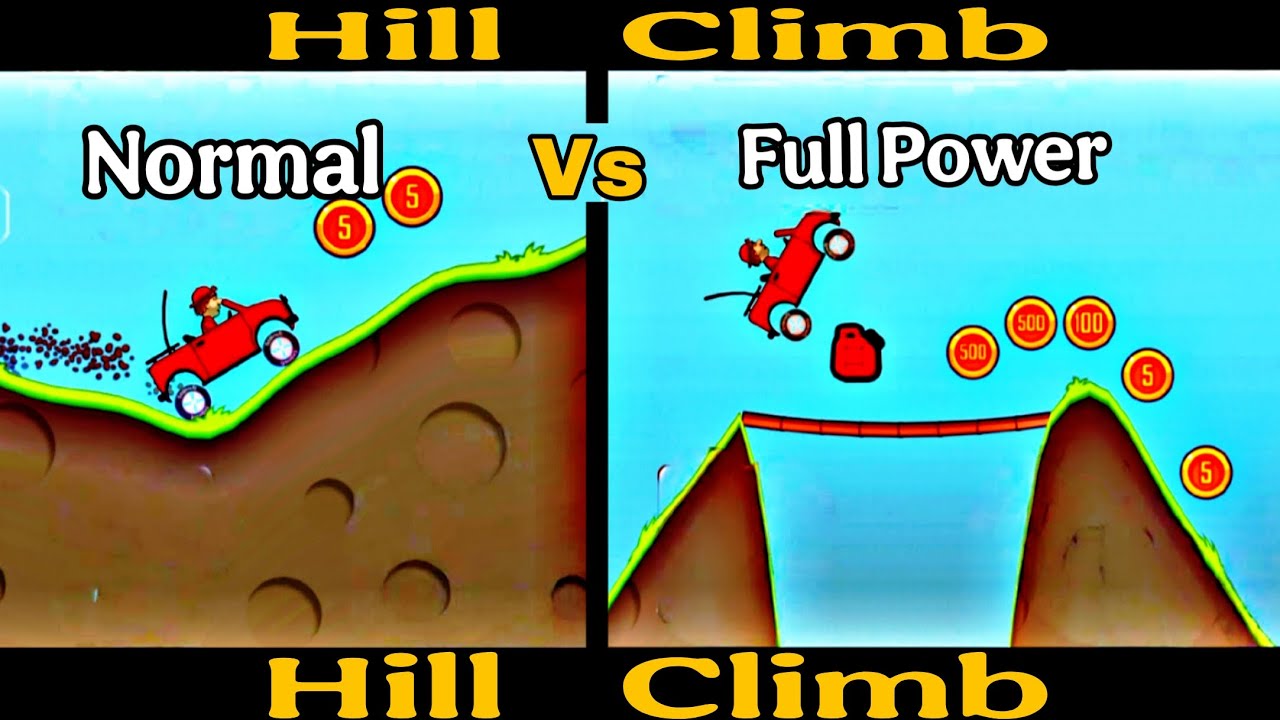 Hill Climb Car 🚗  Normal Vs Full Power Upgraded 😱|| Hill Climb Racing || The Incredible Racing 