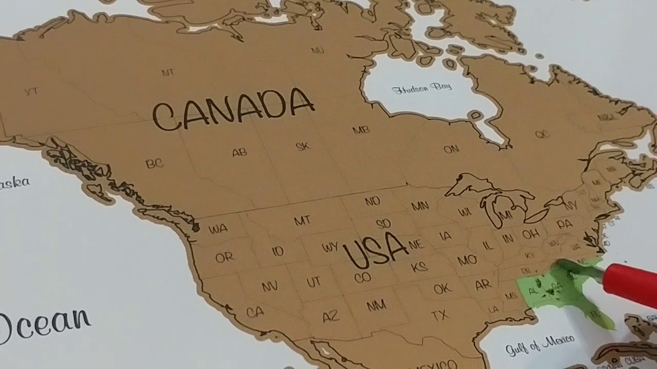 Accurate Lines on This Wander And Explore Wanderlust Scratch Off Map Make Scratching Easy!