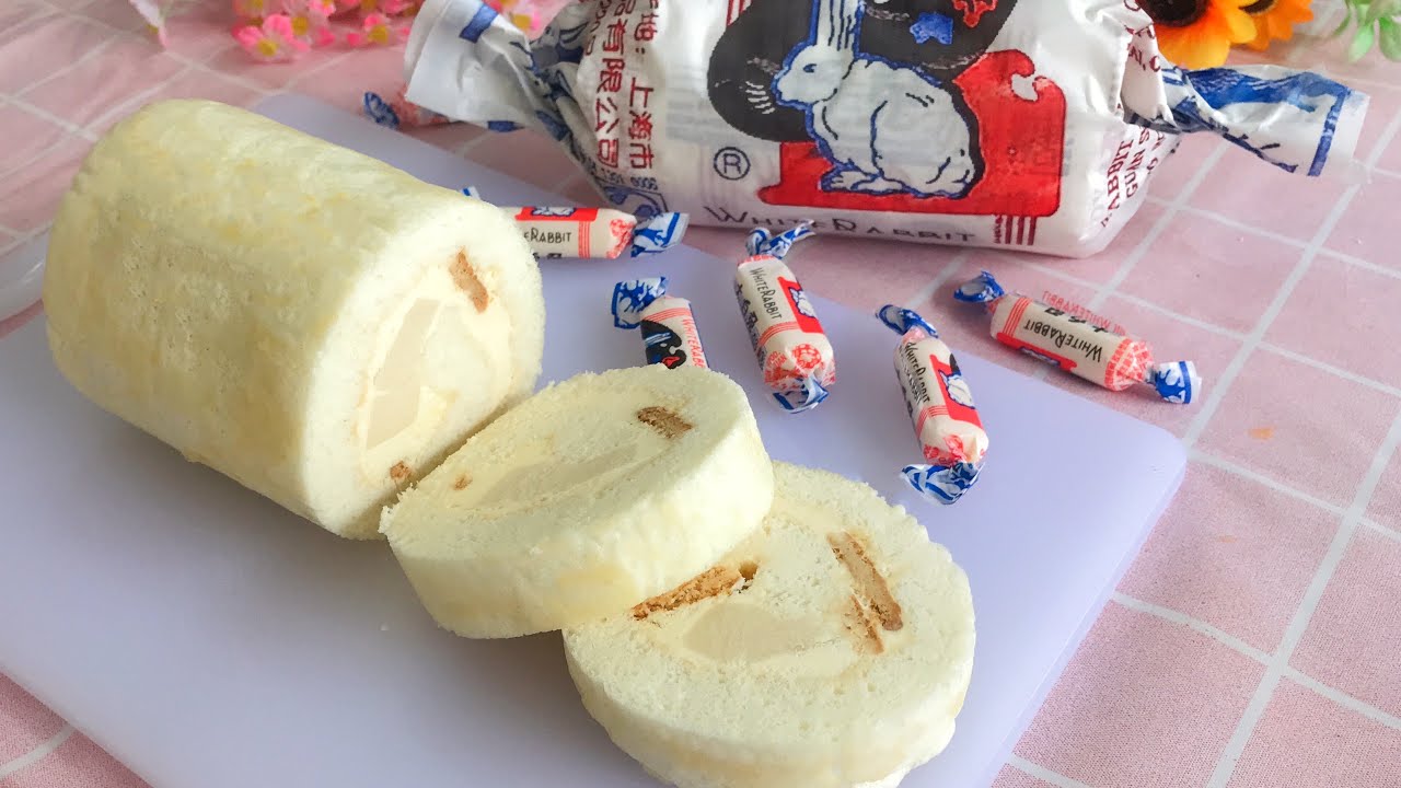 White Rabbit Candy Cake | Bolu Gulung Permen Kelinci | Bolu Gulung Putih Telur