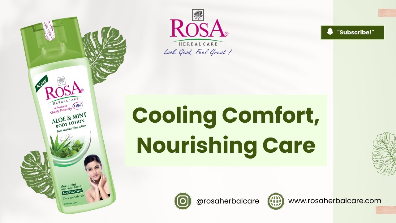 Rosa herbalcare aloe & mint body lotion | Hetbal body lotion | Aloe vera and Mint body moisturizer