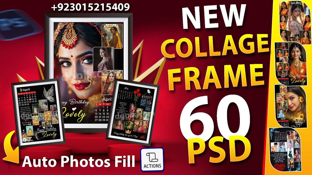 Anniversary and Birthday Customized Collage Frame 60 Psd Lovely Pack | 2026 PSD pack