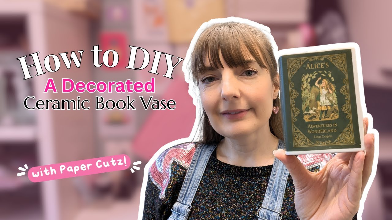 How to Use Waterslide Transfer Paper on Ceramic | Book Vase DIY with Paper Cutz