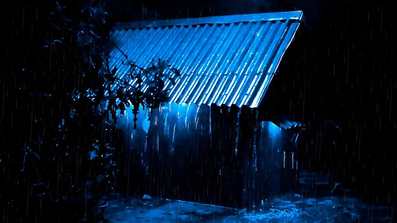 Rain on a Tin Roof at a Cozy Cabin for Deep Sleep and Midnight Calm