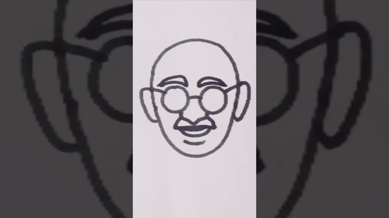 How to draw Mahatma Gandhi  step by step