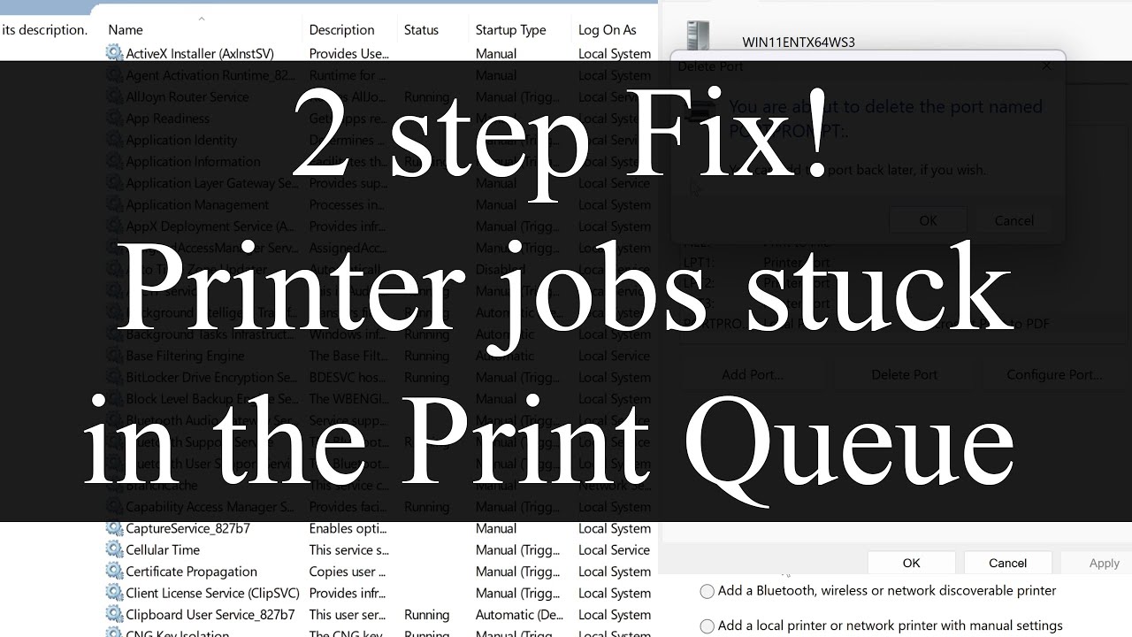 Printer jobs stuck in the Print Queue - How to Analyze and Resolve | Windows 11 and Windows 10